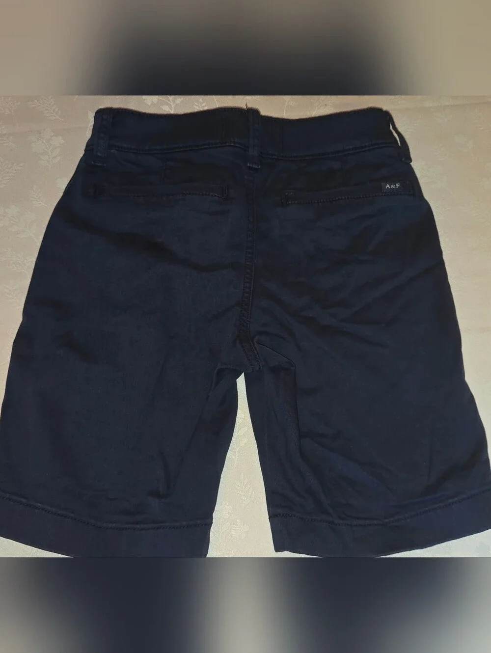 abercrombie kids Navy Flat-Front Cotton Shorts